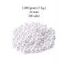1.000 gram (1 kg.) 14mm Beyaz Renk Plastik İnci Boncuk Çanta ve Takı Yapım Boncuğu (~540 adet)