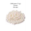 1.000 gram (1 kg.) 16mm Krem Renk Plastik İnci Boncuk Çanta ve Takı Yapım Boncuğu (~340 adet)
