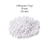 1.000 gram (1 kg.) 18mm Beyaz Renk Plastik İnci Boncuk Çanta ve Takı Yapım Boncuğu (~220 adet)