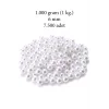 1.000 gram (1 kg.) 6mm Beyaz Renk Plastik İnci Boncuk Çanta ve Takı Yapım Boncuğu (~7.500 adet)