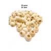 20 Gr (20 Adet) Ahşap Boncuk 15 mm çap x 10 mm Delik Doğal Yuvarlak Ahşap Makrome El İşi Çanta