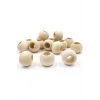 20 Gr (20 Adet) Ahşap Boncuk 15 mm çap x 10 mm Delik Doğal Yuvarlak Ahşap Makrome El İşi Çanta