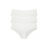 3 Adet Kadın Yüksek Bel Bato Külot Krem