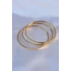 316L Çelik Gold Renk 3lü Ajda Model Kadın 60 mm Bilezik