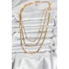 316L Çelik Gold Renk 3lü Kadın Kolye