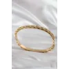 316L Çelik Gold Renk Burgu Zincir Model Kadın Kelepçe