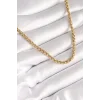 316L Çelik Gold Renk Burgu Zincir Model Kadın Kolye