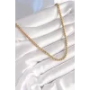 316L Çelik Gold Renk Burgu Zincir Model Kadın Kolye