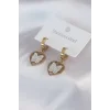 316L Çelik Gold Renk Kelebek Model Zirkon Taş Detay Kadın Küpe