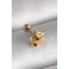 316L Çelik Gold Renk Siyah Zirkon Taş Detay Örümcek Ağ Model Tragus Piercing
