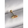 316L Çelik Gold Renk Turuncu Zirkon Taşlı Tragus Piercing
