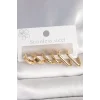 316L Çelik Gold Renk Üçgen Halka Model Kadın Küpe Seti