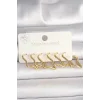 316L Çelik Gold Renk Yıldız Model Kadın Küpe Seti