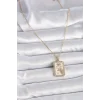316L Çelik Gold Renk Zincir Koç Burcu Zirkon Taşlı Kadın Kolye