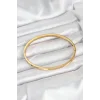 316L Çelik Gold Renk Zirkon Taşlı 65 mm İnce Kadın Kelepçe Bileklik