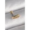 316L Çelik Gold Renk Zirkon Taşlı Kanat Tragus Piercing