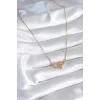 316L Çelik Gold Renk Zirkon Taşlı Model Kadın Kolye