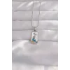 316L Çelik Gümüş Renk Beyaz Mineli Kız Figür Tarot Kolye