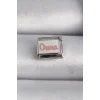 316L Çelik Gümüş Renk Beyaz Pembe Ouma İşlemeli Nomination Charm