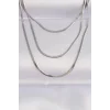 316L Çelik Gümüş Renk İtalyan Zincir Çoklu Kolye