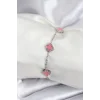 316L Çelik Gümüş Renk Pembe Baby Boy Yonca Kadın Bileklik
