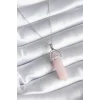 316L Çelik Gümüş Renk Pembe Taşlı Kadın Kolye