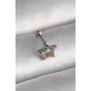 316L Çelik Gümüş Renk Renkli Zirkon Taşlı Yıldız Model Tragus Piercing