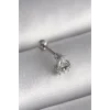 316L Çelik Gümüş Renk Üçgen Zirkon Taşlı Tragus Piercing