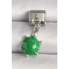 316L Çelik Gümüş Renk Yeşil Kaplumbağa Model Nomination Charm