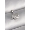 316L Çelik Gümüş Renk Zirkon Taş Detay Kurdele Model Tragus Piercing