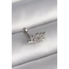 316L Çelik Gümüş Renk Zirkon Taşlı Dal Tragus Piercing