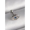 316L Çelik Gümüş Renk Zirkon Taşlı Göz Tragus Piercing
