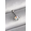 316L Çelik Gümüş Renk Zirkon Taşlı Kalp Tragus Piercing