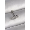 316L Çelik Gümüş Renk Zirkon Taşlı Sonsuzluk Model Tragus Piercing