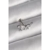 316L Çelik Gümüş Renk Zirkon Taşlı Tragus Piercing