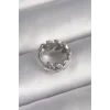 316L Çelik Gümüş Renk Zirkon Taşlı Yaprak Model Tragus Piercing