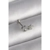 316L Çelik Gümüş Renk Zirkon Taşlı Yıldız Tragus Piercing