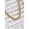 316L Çelik Halat Model Gold Renk Kadın Kolye