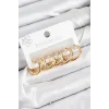 316L Çelik Halka Model Gold Renk 3lü Set Kadın Küpe