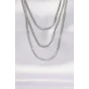 316L Çelik İtalyan Zincir Gümüş Renk Çoklu Kolye