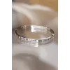 316L Çelik Roma Rakamlı Silver Renk Bilezik Kelepçe