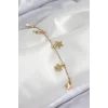 316L Çelik Sıralı Yıldız Model Gold Renk Kadın Bileklik