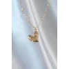316L Çelik Zincir Gold Renk Renkli Zirkon Taşlı Kalp Kolye