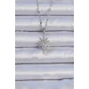 316L Çelik Zincir Gümüş Renk Zirkon Taşlı Kutup Yıldızı Kolye
