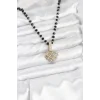 316L Çelik Zincir Kristal Boncuklu Kalpli Kadın Kolye