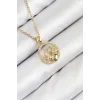 316L Çelik Zirkon Taşlı Yıldız Ve Kalp Model Gold Renk Kadın Kolye