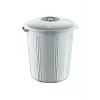 35 Lt Kapaklı Yuvarlak Plastik Büyük Boy Çöp Kovası Su Et Kovası Balkon Kovası Bahçe Kovası Kilitli Royaleks-55642