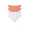 4 adet Eko Set Likralı Kadın Slip Külot Pudra Beyaz