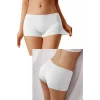 4 Adet Kadın Dikişsiz Görünmez İz Yapmaz Mini Şort Boxer Beyaz Ten