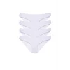 4 adet Süper Eko Set Likralı Kadın Slip Külot Beyaz